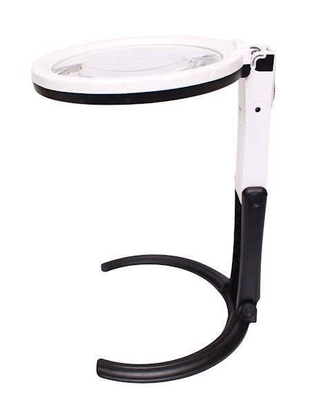 LUPA RĘCZNA ZE STOPKĄ 138mm/1,8x 25mm/5x Z PODŚW.