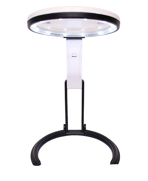 LUPA RĘCZNA ZE STOPKĄ 138mm/1,8x 25mm/5x Z PODŚW.