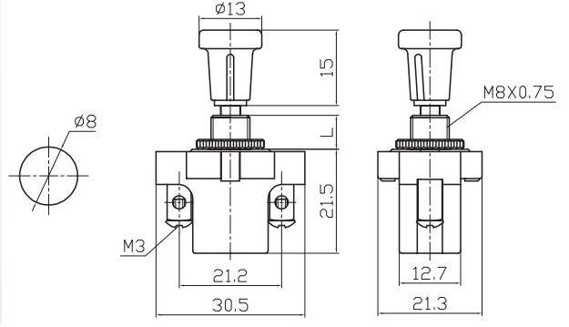 PRZEŁĄCZNIK WYCIĄGANY 10A/12V ASW-05