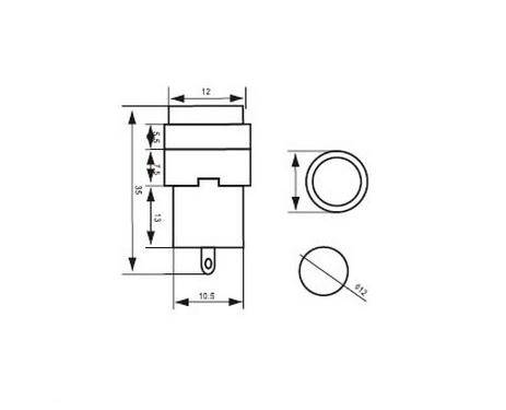 KONTROLKA 12mm 230V AC BIAŁA