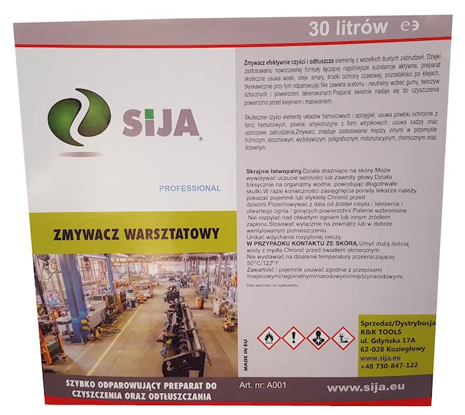 Zmywacz do hamulców 30l. SIJA A001