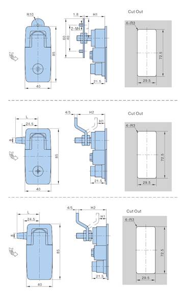 Zamek dociskowy mini A0102