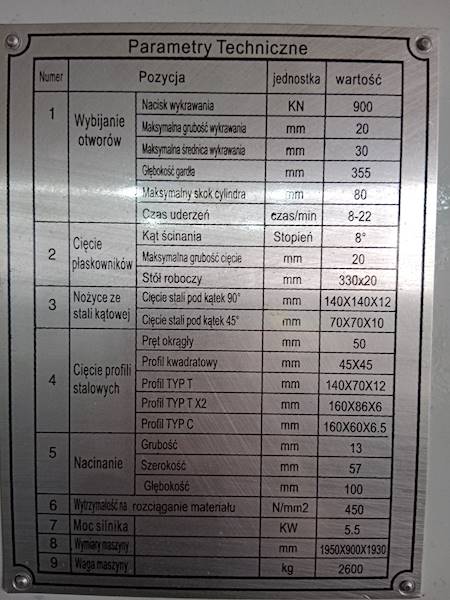 Multi nożyce hydrauliczne prasa dziurkacz 90 ton
