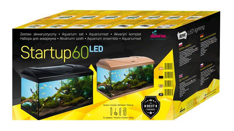 DIVERSA ZESTAW AKW 60X30X30 PROS CZARN 13W LED 54L