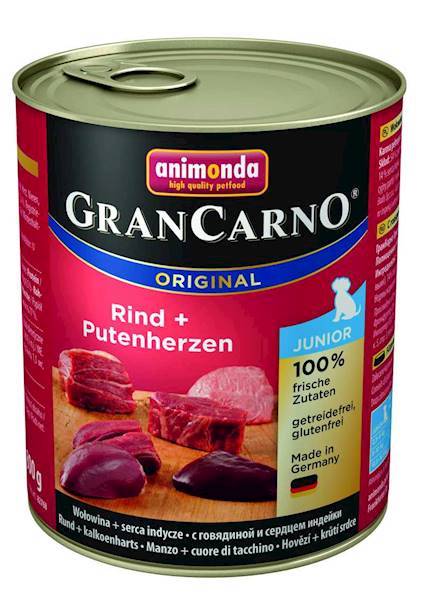 AN GRANCARNO 800G JUNIOR WOŁOWINA, SERCA INDYKA