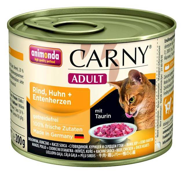 AN CARNY 200G WOŁ/ KURCZAK/SERCE KACZKI