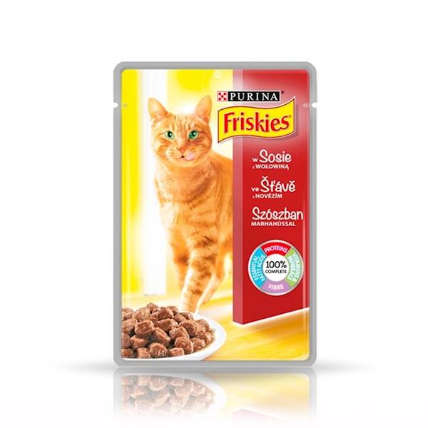 FRISKIES SASZETKA 85G WOŁOWINA W SOSIE DLA KOTA