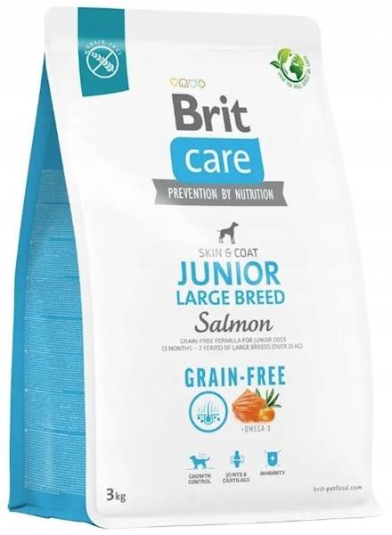 BRIT CARE 3KG JUNIOR LARGE  SALMON 