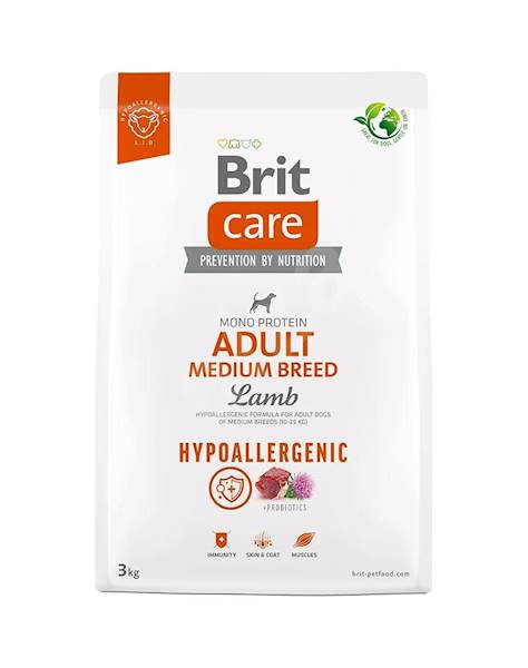 BRIT CARE 3KG ADULT MEDIUM LAMB HYPO