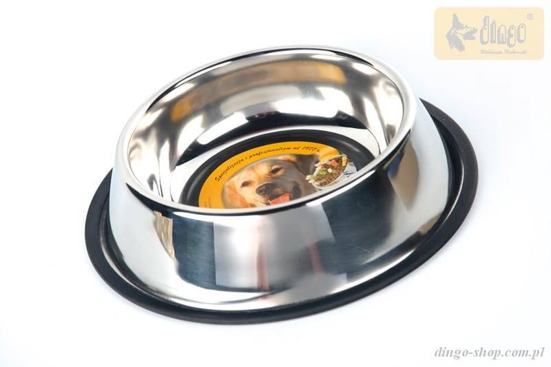 DG MISKA METAL. Z GUMOWĄ PODKŁ  DLA SPANIELA 0,90L