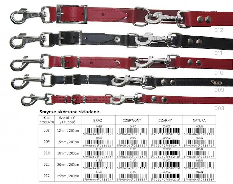 DINO SMYCZ SKÓRA  SKŁ. 1,8/200CM CZARNA