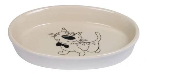 NB MISKA CERAMICZNA KOT OVAL 17x11x2,5 KREM/BEŻ