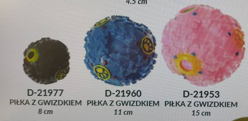 DE PIŁKA Z GWIZDKIEM MAŁA 8CM