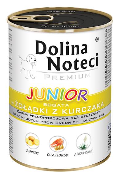 DOLINA NOTECI JUNIOR 400G ŻOŁĄDKI Z KURCZAKA