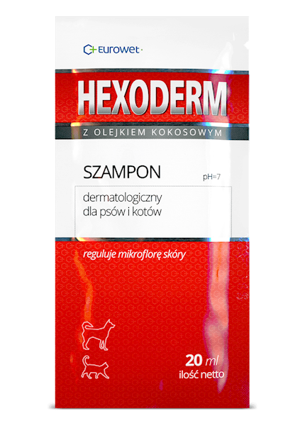 EUROWET HEXODERM 20ML SZAMPON SASZETKA pies, kot