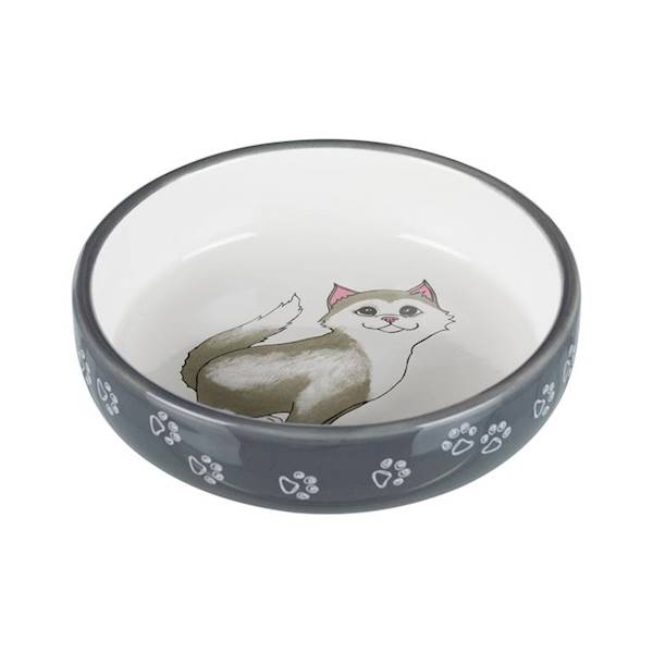 TX MISKA CERAM. KOT KRÓTKONOSE 15CM SZARA