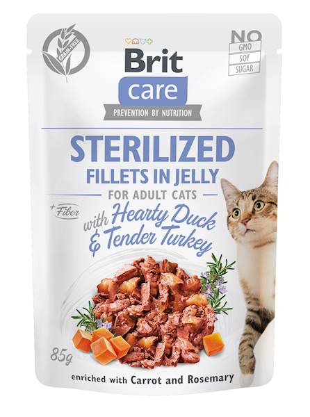 BRIT CARE CAT 85G FJ STERILIZED KACZKA INDYK 549