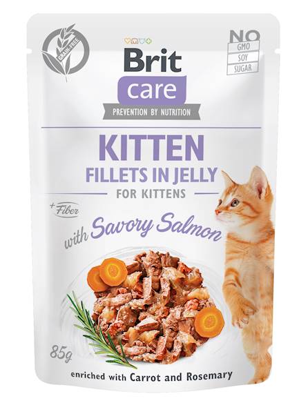 BRIT CARE CAT 85G FJ KITTEN ŁOSOŚ POUCH 594