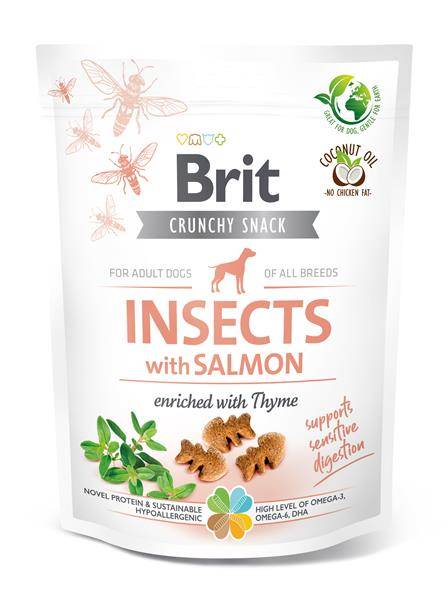 BRIT CARE DOG CRUNCHY CRACKER INSECT & SALMON 200g