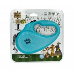 BK Smycz aut. dla psa turkusowa XS - taśma 3m