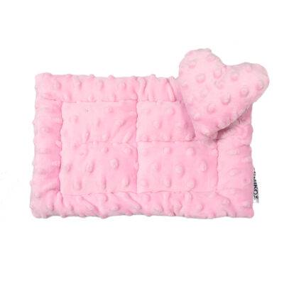Legowisko prostokątne z serduszkiem 20x30cm – Róż