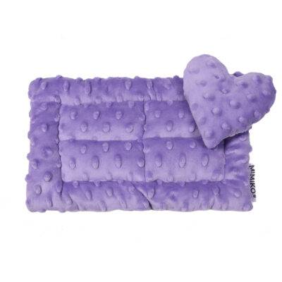 Legowisko prostokątne z serduszkiem 20x30cm –Wrzos