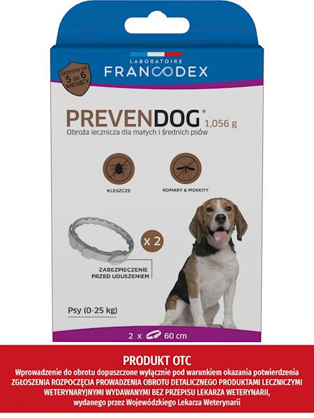 ZX OBROŻA BIOBÓJCZA PREVENDOG 60CM DO 25KG 2SZT