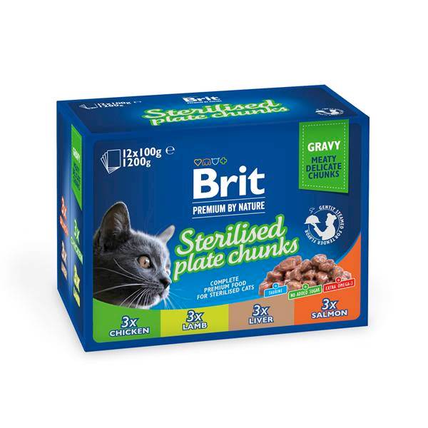 BRIT PREMIUM STERILISED 12x100g