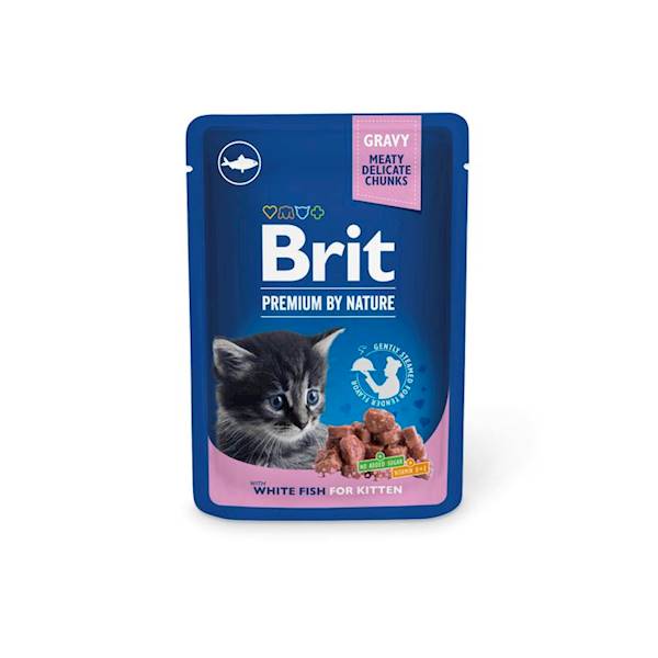 BRIT SASZ 100G POUCHES WHITE FISH KITTEN 
