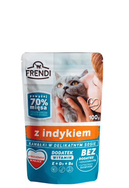 FRENDI 100G SASZ KOT KAWAŁKI W SOSIE Z INDYKIEM