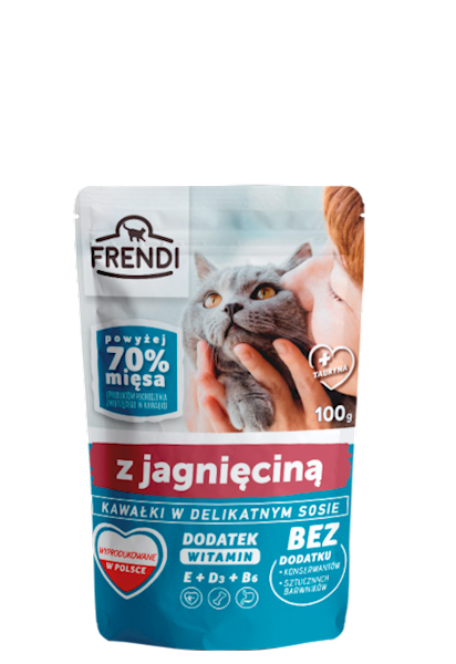 FRENDI 100G SASZ KOT KAWAŁKI W SOSIE Z JAGNIĘCINĄ