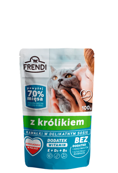 FRENDI 100G SASZ KOT KAWAŁKI W SOSIE Z KRÓLIKIEM