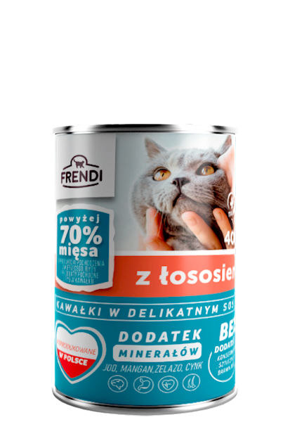 FRENDI 400G KOT KAWAŁKI W SOSIE Z ŁOSOSIEM KONSER