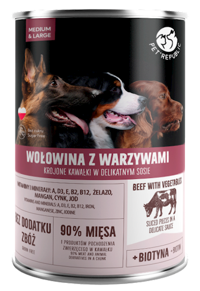 PETREPUBLIC 1250g kawałki w sosie z wołowiną i war