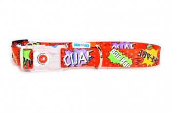 OBROŻA KLAMRA LED GRAFFITI CZERWONE 25MM/38-65CM