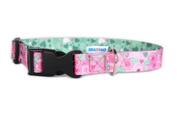 OBROŻA KLAMRA PLAST. 25MM/55CM (34-60CM) KWIATY