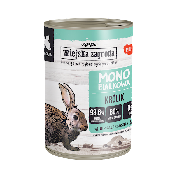 WIEJSKA ZAGRODA KOT 400G MONO KRÓLIK KITTEN