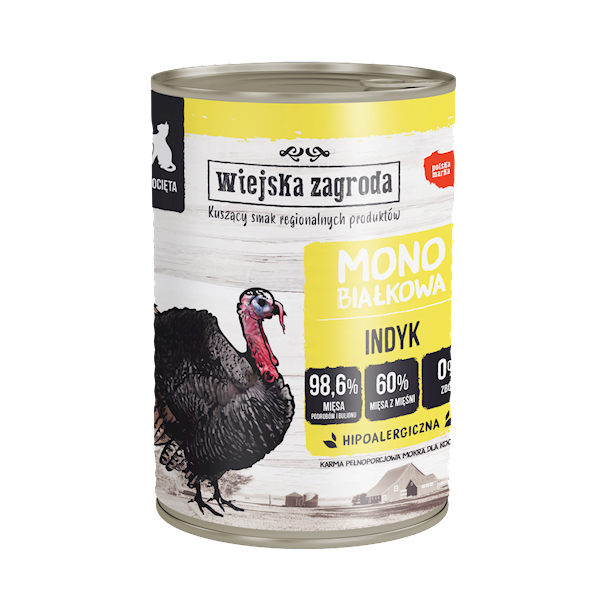 WIEJSKA ZAGRODA KOT 400G MONO INDYK KITTEN