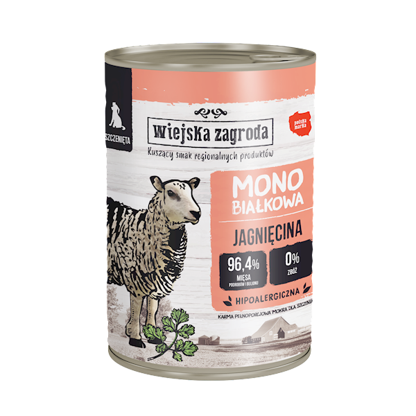 WIEJSKA ZAGRODA PIES 400G MONO JAGNIĘ  SZCZENIAK