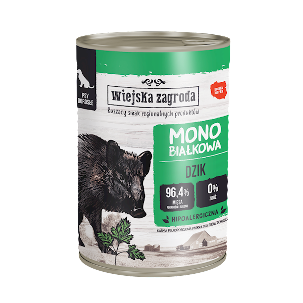 WIEJSKA ZAGRODA PIES 400G MONO DZIK
