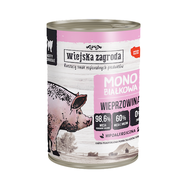 WIEJSKA ZAGRODA KOT 400G MONO WIEPRZOWINA