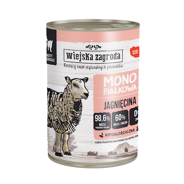 WIEJSKA ZAGRODA KOT 400G MONO JAGNIĘCINA