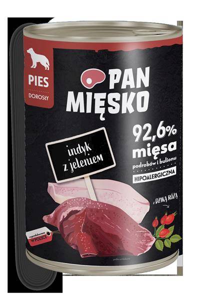 PAN MIĘSKO 400G KONS. INDYK  JELEŃ  PIES