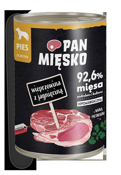 PAN MIĘSKO 400G KONS. WIEPRZ, JAGNIĘ  PIES
