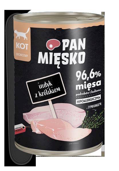 PAN MIĘSKO KOT 400G KONS. INDYK KRÓLIK 