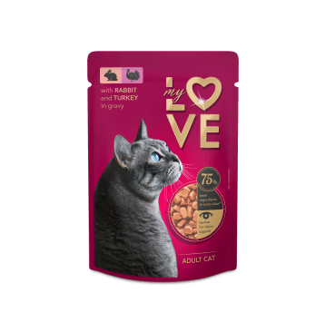 MY LOVE 85G KOT SASZETKA KRÓLIK, INDYK