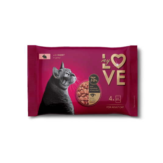 MY LOVE 4x85G KOT SASZETKA KRÓLIK W SOSIE