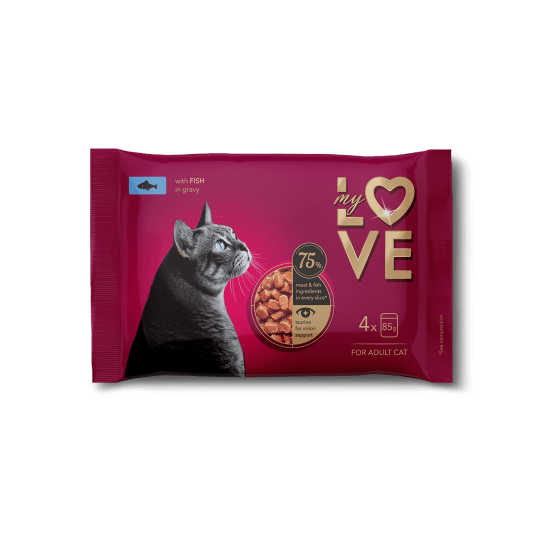 MY LOVE 4x85G KOT SASZETKA RYBA W SOSIE