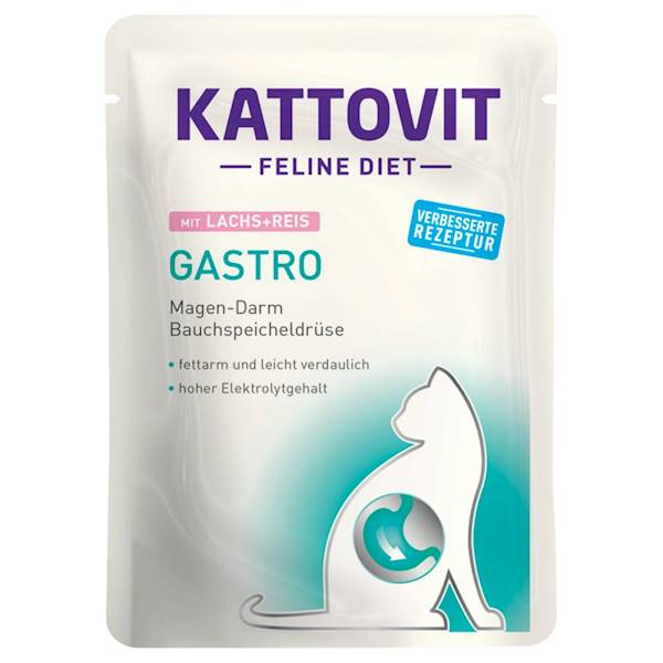 ZG KATTOVIT 85G GASTRO ŁOSOŚ RYŻ DIETA DLA KOTÓW