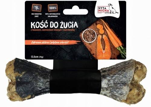 SYTA MICHA KOŚĆ DO ŻUCIA NA PIĘKNĄ SIERŚĆ 13,5CM